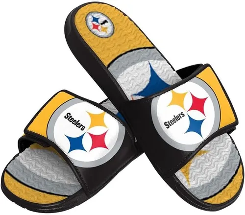 Vista 35 de FOCO mens NFL Team Logo Athletic Sport Shower Flip Flop Sandals Gel Slides