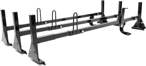 Vista 10 de HECASA 700 libras universal de 2 barras de montaje en techo de tamaño completo Vans compatibles con Chevy Express, Ford E-Series GMC Savana, 68 a 75