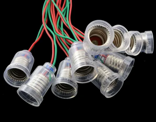 Vista 2 de 10 Uds. E10 Lámparas base LED de montaje en tornillo pequeño soporte de luz base portalámparas con enchufe de alambre para circuito accesorios