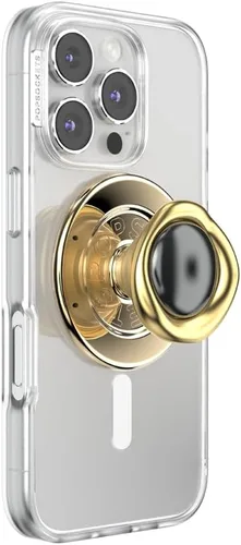 Vista 9 de PopSockets PopTop, agarre adhesivo para teléfono con parte superior intercambiable, esmalte - trébol oro rosa