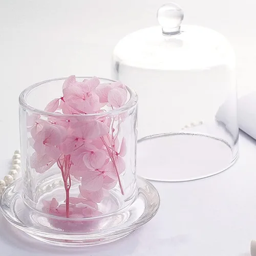 Vista 2 de Zerodeko Mantequillera de cristal con tapa con asa, contenedor de almacenamiento de aperitivos de frutas y postres, caja de queso rústica