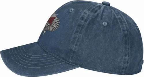 Vista 4 de Cowboy Hat Trendy Hats for Man and Women Djustable Four Season Outdoor Baseball Cap of Hell Skull with Angel Navy Blue