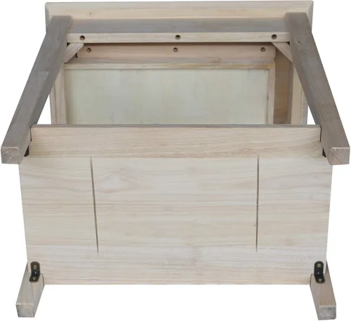 Vista 9 de IC International Concepts, Mesa auxiliar estrecha, madera real maciza, madera de parawood resistente, sala/dormitorio/entrada, dimensiones: 22
