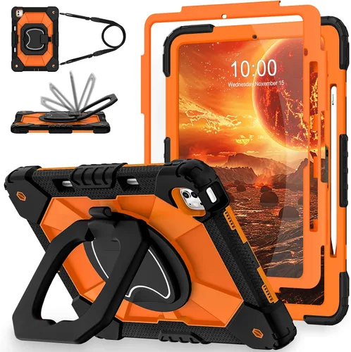 Vista 11 de WESOROL Funda para iPad Air de 13 pulgadas M4/M3/M2 2026/2025/2024 con soporte para lápiz, protector de pantalla, soporte giratorio de 360°, funda