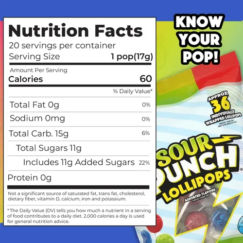 Vista 2 de Adams & Brooks, Inc. Sour Punch Paletas - Paletas de frutas ácidas, envueltas individualmente, 36