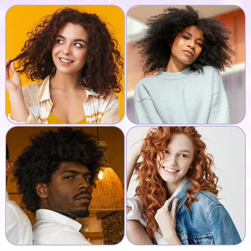 Vista 7 de Púas de pelo para mujer, 3 piezas, peine de plástico con dientes anchos afro para mujeres, herramientas de peinado rizado (color macarrón)