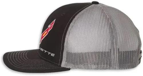 Vista 3 de SR1 Performance C8 Corvette Snapback Hat - Gorra trasera de malla estructurada Chevy
