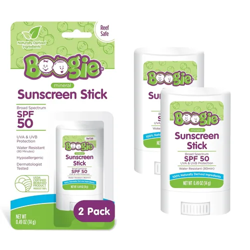 Vista 8 de Boogie Mineral Protector Solar Stick SPF 50 Protector solar para niños - 0.49 oz Broad Spectrum UVA & UVB Protection, Water Resistant Sun