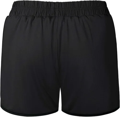 Vista 2 de Fulbelle - Pantalones cortos deportivos de doble capa para mujer, elásticos, con bolsillos