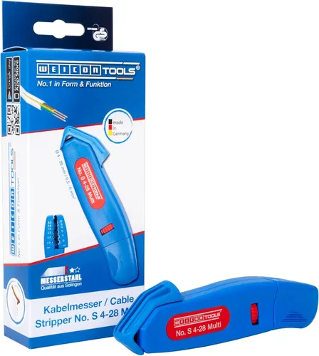 Vista 10 de WEICON Decapador de Cables No. S 4-28 Multi Función de Despegue Integrada Alta Seguridad Profundidad de Corte Ajustable para Cables Redondos