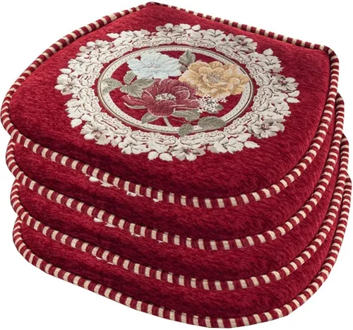 Vista 14 de EORNOW Juego de cojines para silla de comedor con lazos, juego de 1/2/4, almohadillas antideslizantes para silla de comedor con funda extraíble