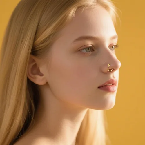 Vista 5 de D.Bella Piercing falso de 0.71 oz para labio sintético, septum y nariz, 0.31 pulgadas Dorado