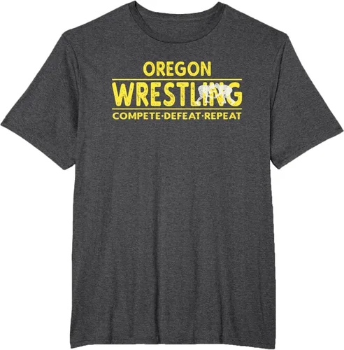 Vista 24 de Oregon Wrestling - Camiseta para competir, derrota, repetir