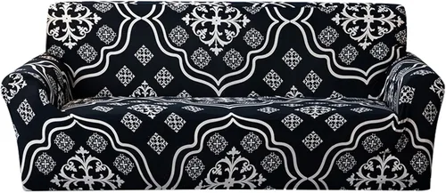 Vista 9 de MBROS Funda de sofá de alta elasticidad, funda de sofá con estampado de elastano de 1/2/3/4 plazas, protector de muebles suave y lavable para sala