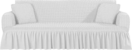 Vista 9 de SmoothNovelty Juego de 1 funda para sofá y 2 fundas para sofá con falda, duradero, lavable, de alta elasticidad, protector de muebles