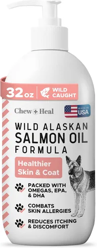 Vista 9 de Aceite de pescado de salmón salvaje de Alaska para perros, 16 onzas de fórmula de aceite de pescado, botella con tapa de bomba, contiene omega-3