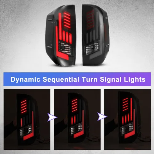 Vista 5 de Nixon Offroad Luces traseras LED para Toyota Tundra Pickup 2014-2022 con luz LED secuencial intermitente/luz de funcionamiento/luz de freno