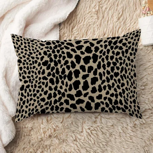 Vista 35 de ArogGeld Funda de almohada de lino azul con estampado de leopardo, diseño de vaca, diseño de animales de granja, color azul marino, guepardo