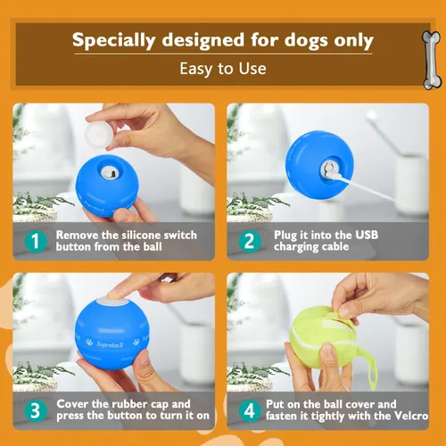 Vista 7 de PetDroid - Juguetes interactivos para perros, bola para perros, [nuevamente actualizado] juguetes duraderos que ruedan automáticamente y se activan