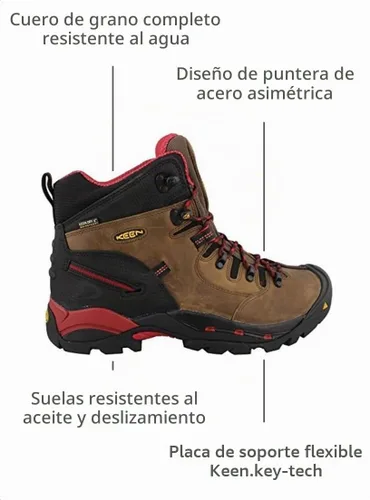 Vista 3 de KEEN Utility Pittsburgh - Botas de trabajo impermeables con punta de acero para hombre de 6 pulgadas Bison