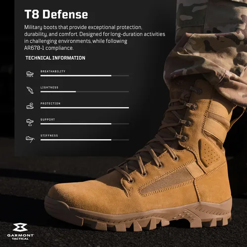 Vista 2 de GARMONT TACTICAL T8 Defense Military Combat Boots for Men and Women, Army, Air Force, AR670-1 Compliant Footwear, Suede Leather