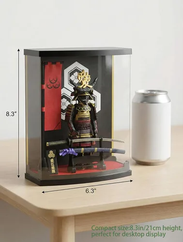 Vista 2 de MEISTER JAPAN Samurai Figura Naoe Kanetsugu Estatua de 8.3 pulgadas con vitrina 1:10 scale armor with iconic "Ai" love-crest helmet, miniature
