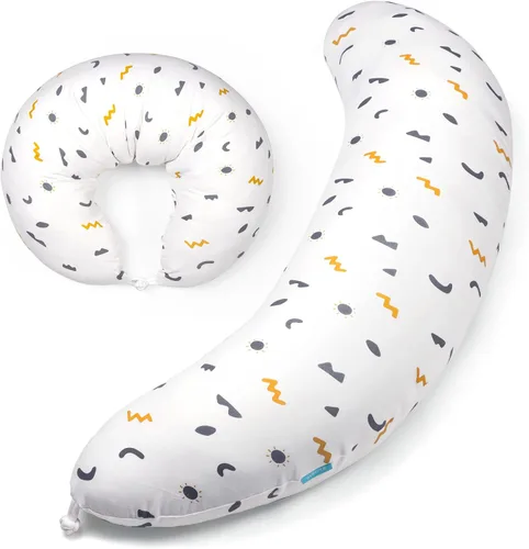 Vista 10 de BYRIVER Almohada de embarazo en forma de C con funda, almohada de rodilla para dormir de lado, rodillas, piernas, dolor de cadera, almohada
