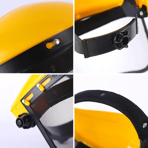 Vista 4 de Protector facial resistente a los impactos con diadema ajustable, protector transparente para trabajos metálicos y construcción, protector facial