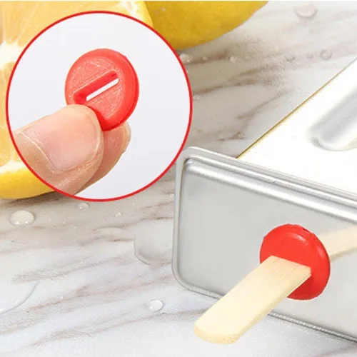 Vista 2 de Molde de paletas de hielo de acero inoxidable, molde de helado con base de soporte de palo de acero inoxidable, molde para congelador, juego de 6