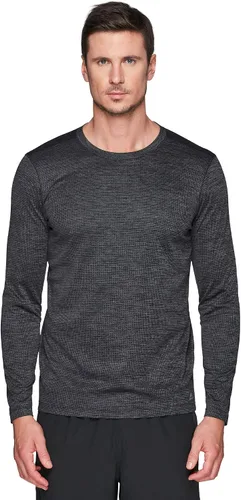 Vista 4 de RBX Active - Camiseta de manga larga con cuello redondo y ajuste atlético para hombre