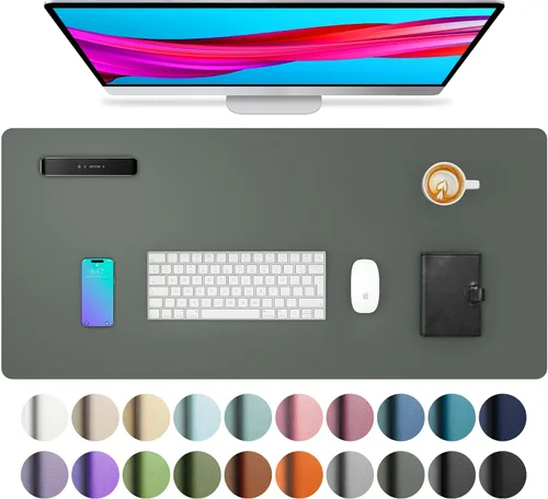 Vista 48 de Aothia - Protector de escritorio de cuero sintético grande, base antideslizante para mouse y superficie para escribir, impermeable, fácil de Agua