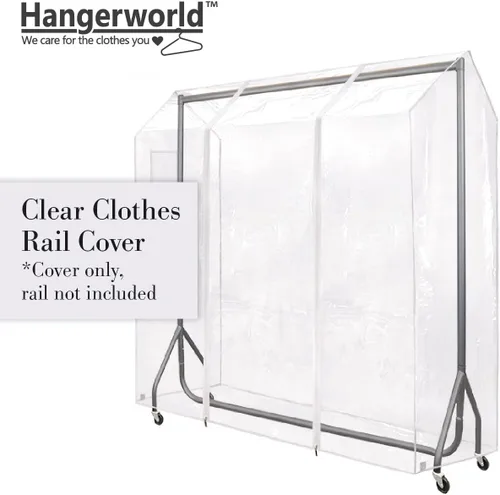 Vista 2 de HANGERWORLD Funda transparente para ropa de 5 pies para armario abierto, a prueba de ducha (60 x 24 x 65 pulgadas)