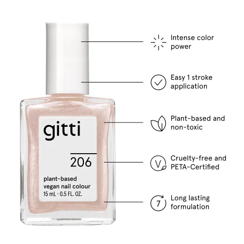 Vista 30 de gitti Esmalte de uñas a base de plantas No tóxico, libre de 30, basado en ingredientes de origen natural, libre de crueldad, vegano