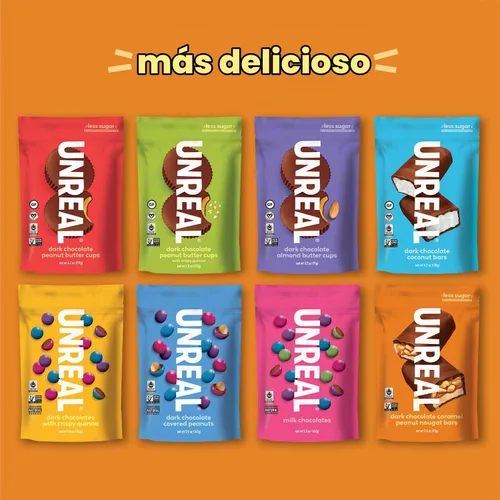 Vista 8 de Unreal Bar Dark Chocolate Nougat Caramel Nougat Multi, Caramelo Nougat, 3.4 onzas (paquete de 3), 10.2 onzas