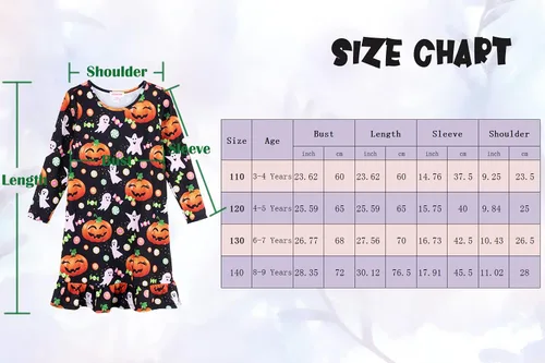 Vista 6 de JESKIDS Camisones de manga larga con estampado de dinosaurio para niñas