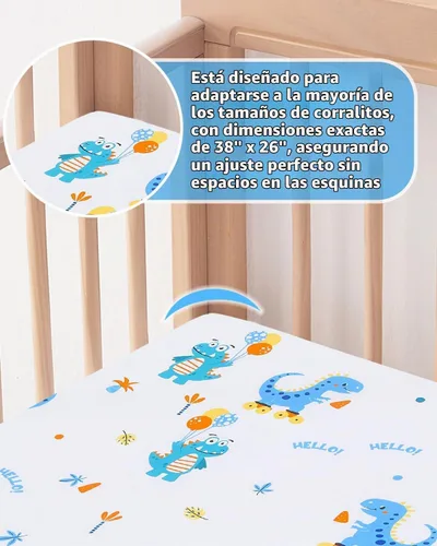 Vista 7 de lasoftan Colchón Pack and Play, 38 x 26 pulgadas, suave, transpirable, portátil, impermeable y lavable, se adapta perfectamente a Pack n Play