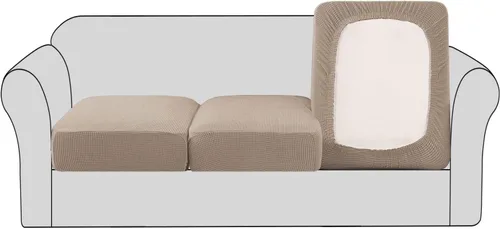 Vista 57 de Fundas para sofá seccional, 1 funda para diván en forma de L, funda separada para sofá seccional izquierdo y derecho (1 diván, gris claro)
