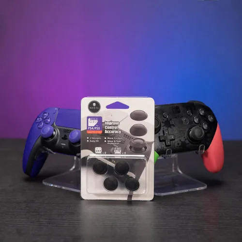 Vista 9 de Skull & Co. Juego de empuñaduras de pulgar convexas piel, tapa de joystick CQC analógica para Nintendo Switch Pro Controller y PS5PS4SlimPro