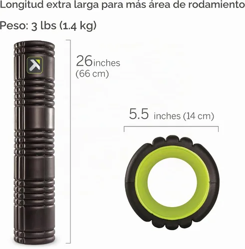 Vista 3 de Rodillo de espuma TriggerPoint Grid 2.0 (26 pulgadas) con videos instructivos en línea (idioma español no garantizado), negro, talla única