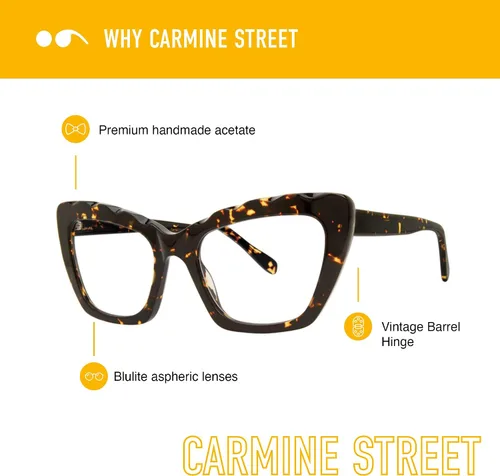 Vista 2 de Scojo New York Carmine Street - Lentes de lectura con luz azul, hechos a mano, resistentes a los arañazos, para mujeres y hombres