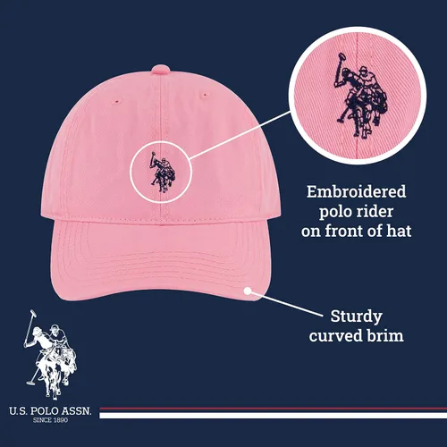 Vista 4 de U.S. Polo Assn. Small Polo Pony Logo Baseball Hat, 100% Cotton, Adjustable Cap