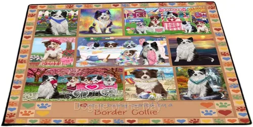Vista 14 de Doggie of the Day Border Collie Dogs Floor Mat - 4th of July Independence Day - Best Dog Doormat - Protector Decor - Unique Portrait Art - Premium