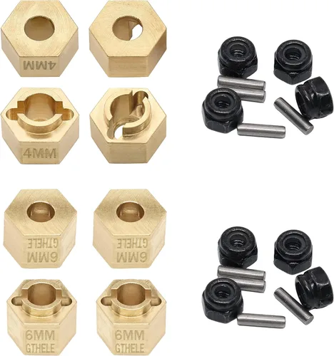 Vista 6 de Juego de adaptadores de extensores de cubo hexagonal de rueda de latón para 1/18 TRX4M piezas de actualización RC Crawler Car