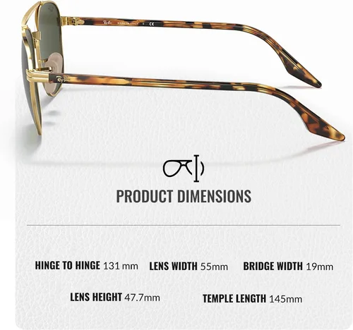Vista 5 de Ray-Ban RB3688 Square Shaped Sunglasses for Men & Women with Official RAYBAN Eyewear Kit
