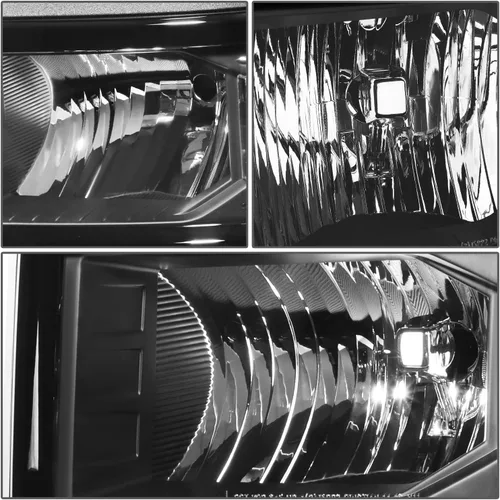 Vista 3 de DNA MOTORING HL-OH-CSIL14-BK-AM Faros delanteros negros y ámbar compatibles con Silverado 1500 2014-2015
