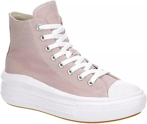 Vista 4 de Converse Chuck Taylor All Star - Tenis unisex con plataforma alta color malva piedrarosablanco
