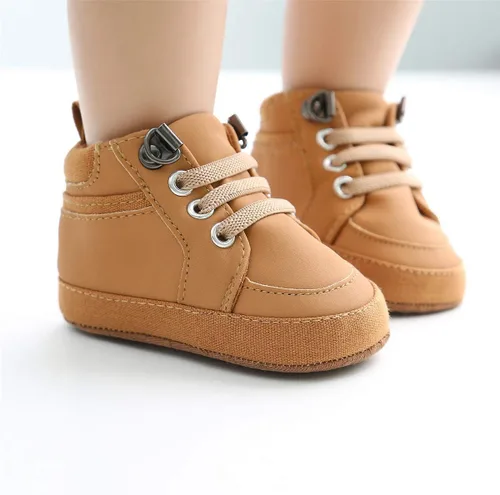 Vista 2 de COSANKIM Zapatos deportivos para bebé niño y niña, zapatos de tobillo altos, antideslizantes, suela suave, zapatos de cuna para niños pequeños