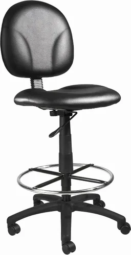Vista 10 de Boss Office Products B1691-CS Stand Up Caressoft Taburete de dibujo con brazos ajustables en negro
