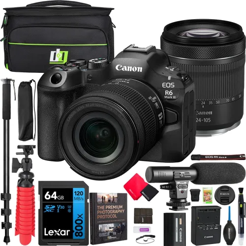 Vista 11 de Canon EOS R6 Mark III Mirrorless Camera (Body) 7084C002 Bundle with Lexar Premium 64GB SDXC Memory Card, Deco Essentials Camera Bag and Corel Photo