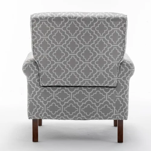 Vista 4 de Container Furniture Direct Sillón clásico con marco de madera de abedul y cómodos reposabrazos enrollados, sillones para sala de estar, dormitorio